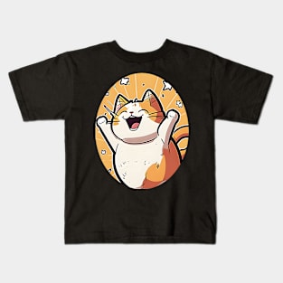 Fat Cat Happy - Funny Cute Cat Kids T-Shirt